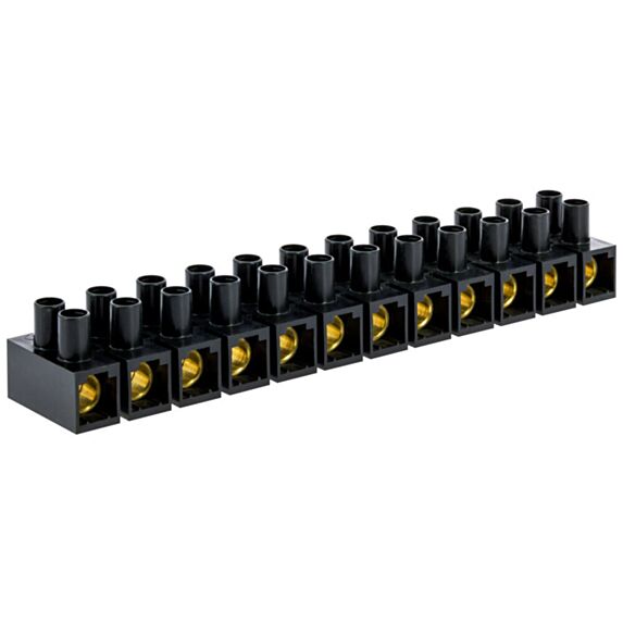 Barrette de connexion 2,5/4mm² 12 plots noir