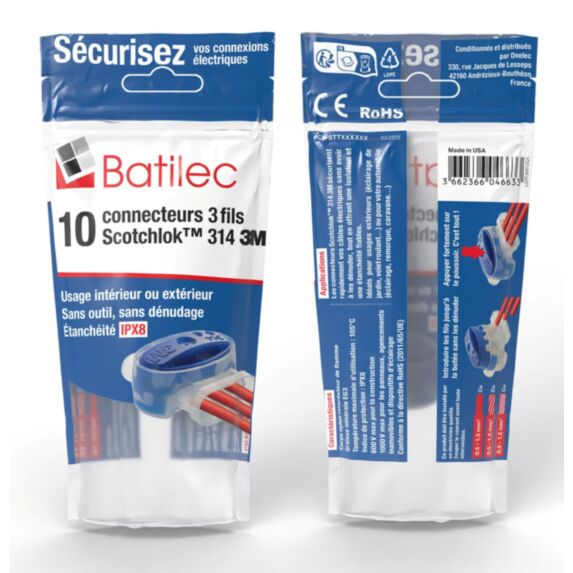 Sachet 6 connecteurs Scotchlok étanche IPX8 - BATILEC