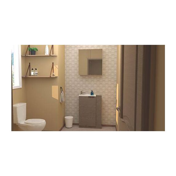 Lave-mains Woody 57cm Bois Mélaminé Livré en Kit