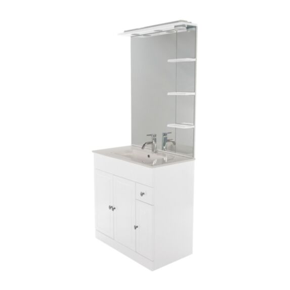 Ensemble Meuble salle de bain à poser gamme Matro blanc 80cm - ONDEE