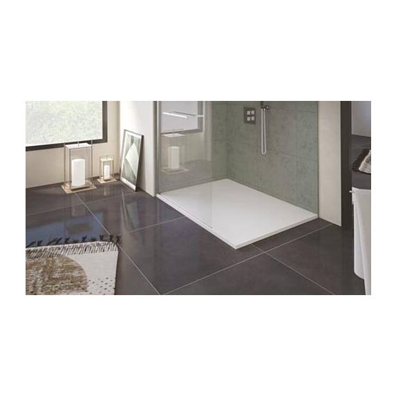 Receveur de douche à poser Nola 3 80x100x3cm Résine Blanc Découpable - ONDEE