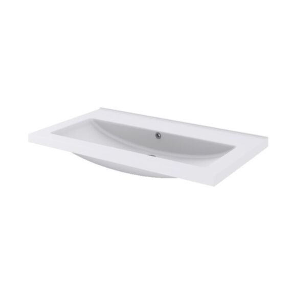 Plan vasque blanc en céramique l.80cm Nira - GOODHOME