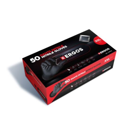 Boite de 50 gants en nitrile sans latex T9 noir - GERIN
