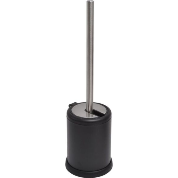 Brosse WC métal couvercle rabattable noir mat