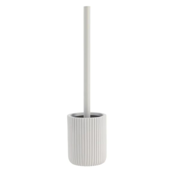 Brosse WC polyrésine striée blanc - TENDANCE
