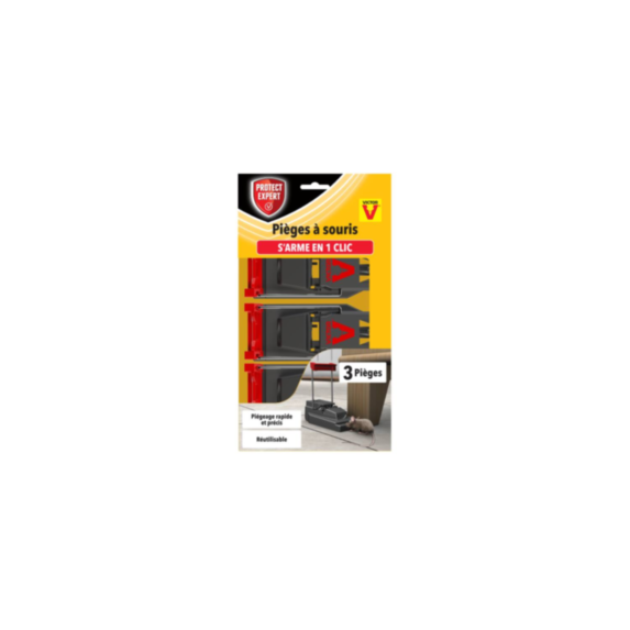 3 pièges à souris plastiques - PROTECT EXPERT
