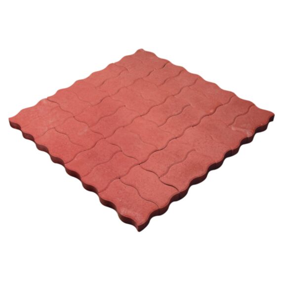 Pavé S 12,5x24,5cm ép5cm rouge béton lisse - NEXTERIA