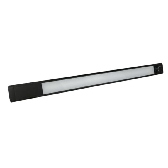 Réglette LED aluminium noir dimmable CCT 8W 60cm - TIBELEC