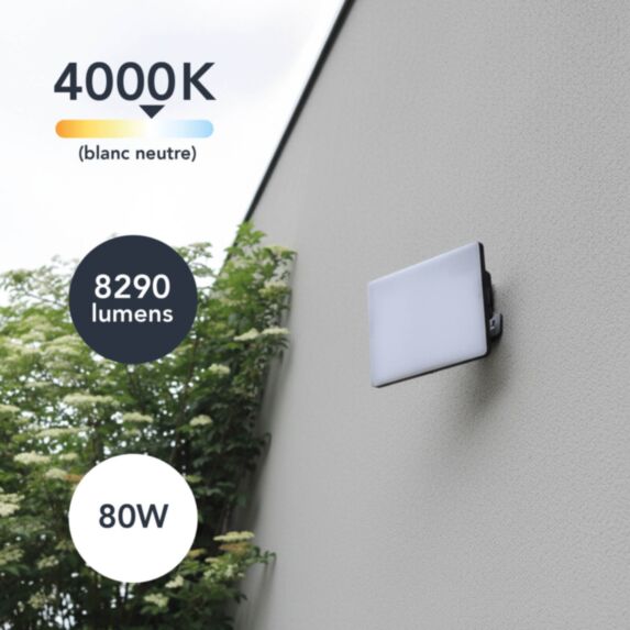 Projecteur LED 80W full screen noir IP65 - TIBELEC