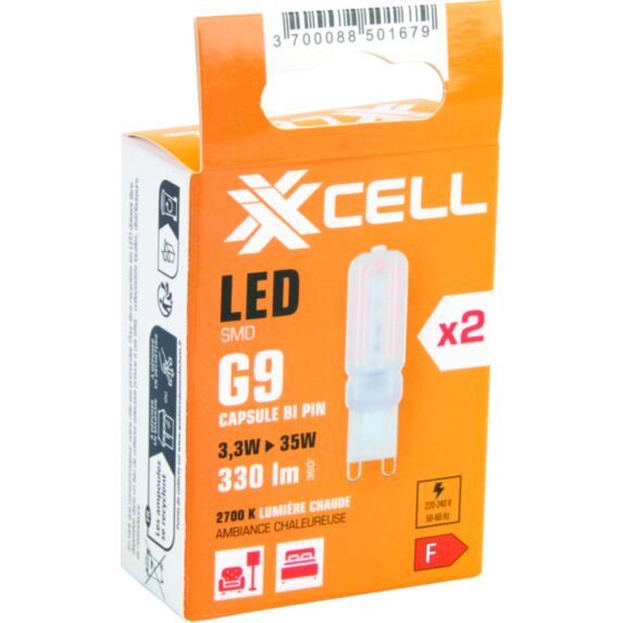 Ampoule smd capsule bi pin g9 33 W 2700K 330ml x 2 - XXCELL