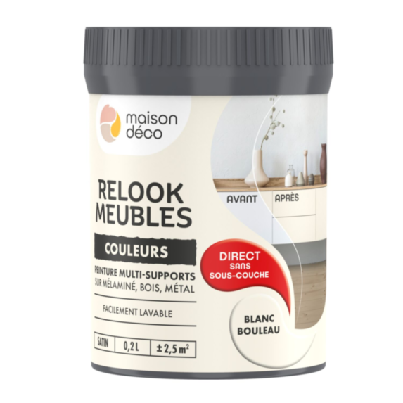 Peinture Relook Meubles Blanc Bouleau 200ml - MAISON DECO