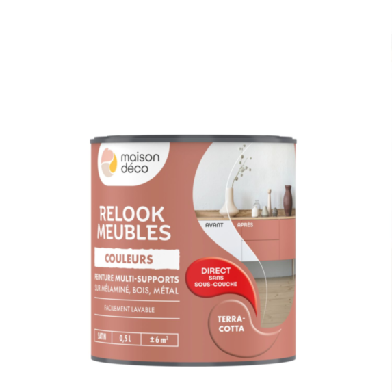 Peinture Relook Meubles Terracotta 0,5L - MAISON DECO