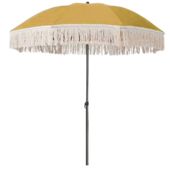 Parasol de plage Solea Ø1,8M avec franges camel - OZALIDE