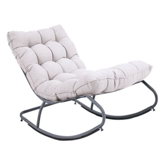 Rocking chair Madrid acier gris anthracite 71x111x73,5cm - OZALIDE
