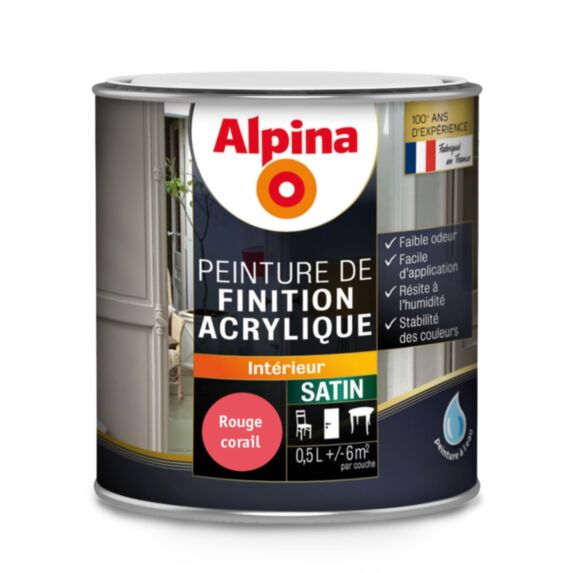 ACRYLIQUE SATIN ROUGE CORAIL 0.5L