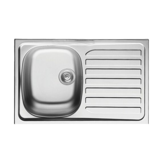 Evier de cuisine encastrable inox 1 cuve 1 égouttoir réversible