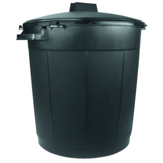 Poubelle avec couvercle 80L noire - BELLI