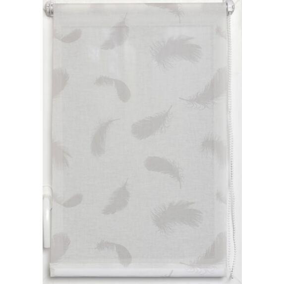 Store enrouleur tamisant imprimé plumes 45x180cm blanc