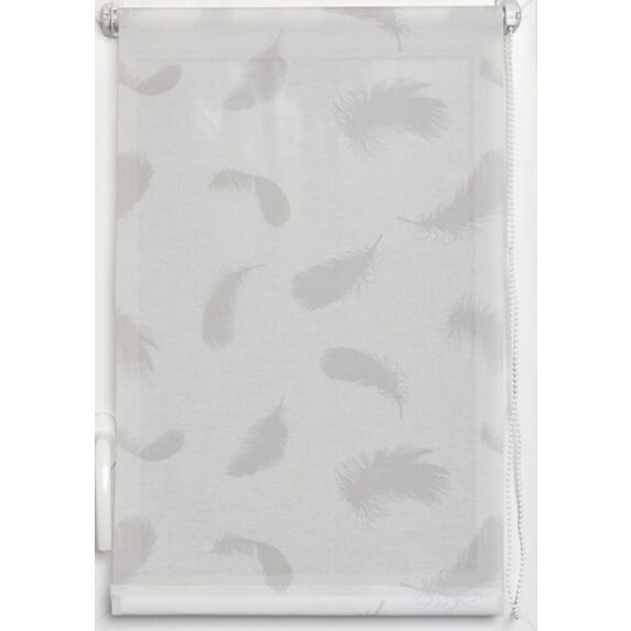 Store enrouleur tamisant imprimé plumes 90x180cm blanc