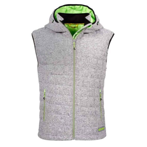 Gilet Teddy XL gris chine/vert fluo