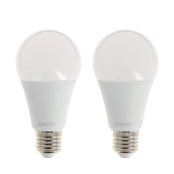 Lot de 2 ampoules SMD LED A60 Opaque culot E27 1521 L 100W 4000K - XANLITE