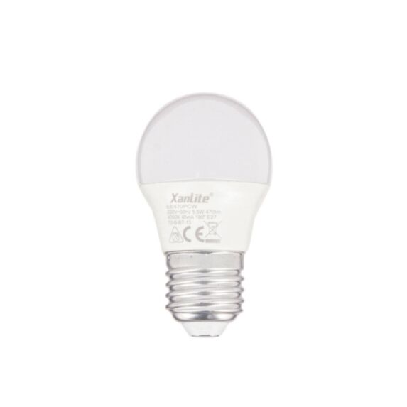 Ampoule SMD LED P45 Opaque culot E27 470 Lumens, 40W 4000K blanc neutre - XANLITE
