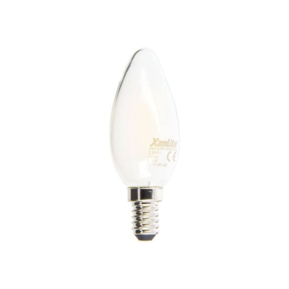 Lot de 2 ampoules Filament LED Flammes Opaques culot E14 806 L 60W 4000K - XANLITE