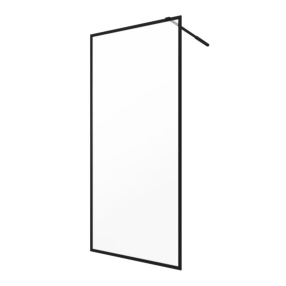 Paroi de douche Dark Edge 90 aluminium noir mat - AURLANE
