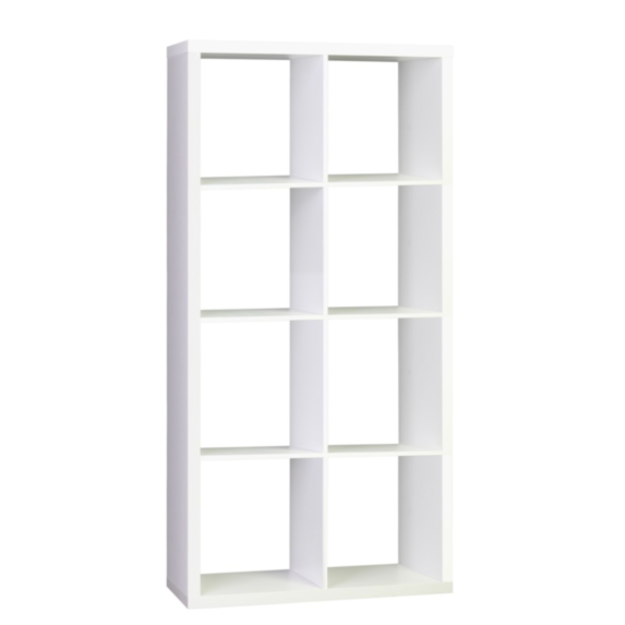Étagère modulaire épicéa 8 cubes 69,5x29,5x134,5cm blanc