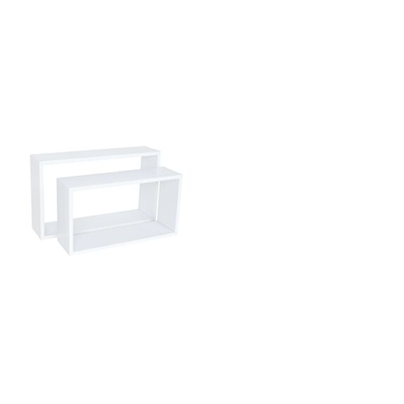 Set 2 cubes rectangle 45x27/40x22x11,7cm blanc - DECO SYSTEM