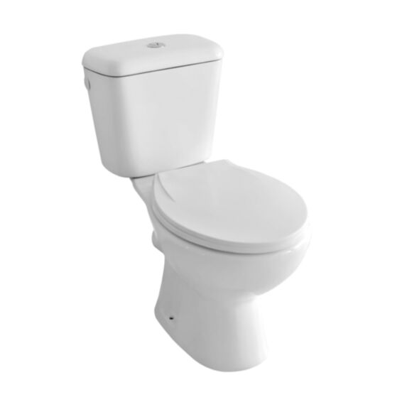 WC à poser Eco sortie horizontale double chasse+abattant - ONDEE