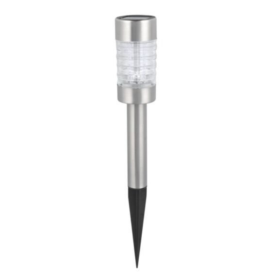Balise solaire inox verre effilée 42cm blanche - GALIX