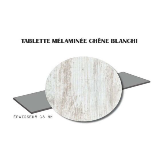 Tablette mélaminée Chêne Blanchi 18mm 250x40cm