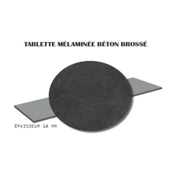 Tablette mélaminée Béton Brossé 18mm 250x60cm