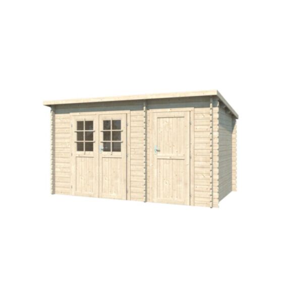 Abri de jardin en bois ASTER M38 mono pente de 12,6 m² en 2 espaces - EDEN PARTENAIRE
