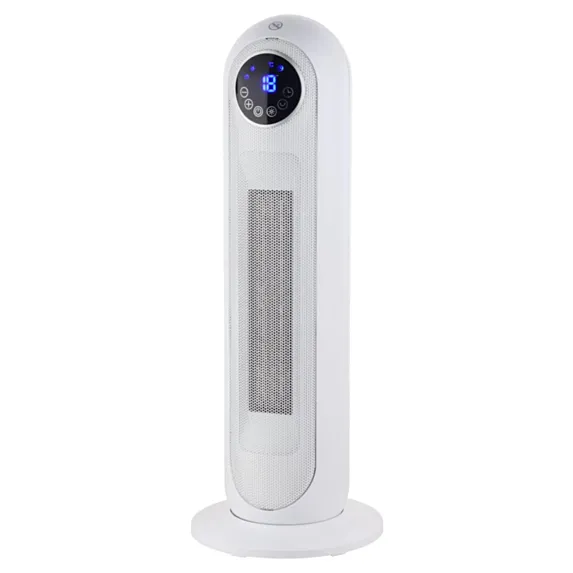 Chauffage électrique 2200W blanc avec télécommande et minuterie