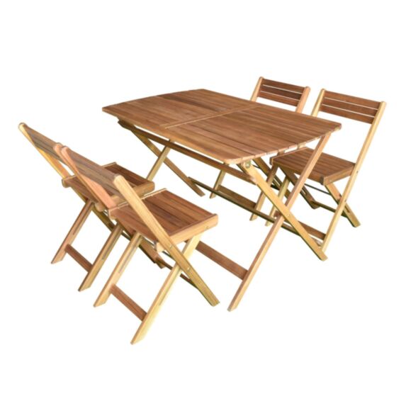 Ensemble repas Sarafy acacia teinté FSC bois naturel 