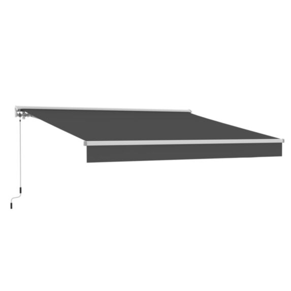 Store banne motorisé semi-coffre gris 3,5x3m