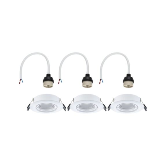 Encastré GU10 orientable Ø90mm x3 max.10W blanc - PAULMANN