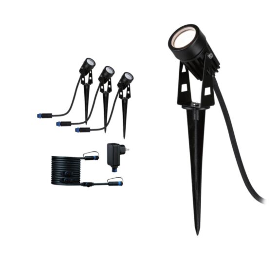 Kit Spot à Piquer Extérieur Plug&Shine 3,5W Noir