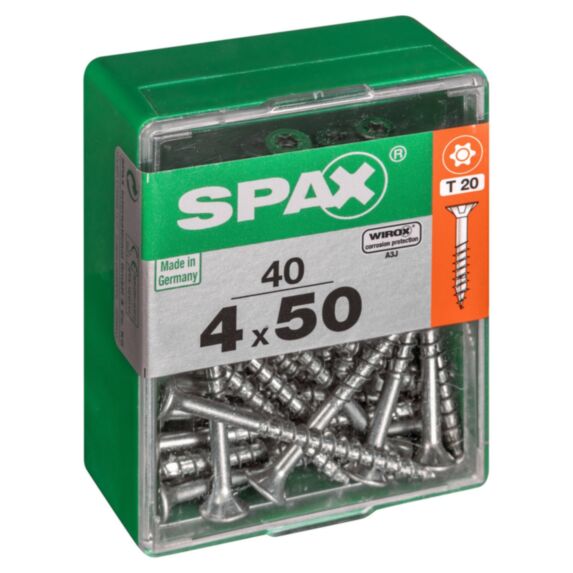 40 vis 4x50 tête fraisée empreinte t-star+ T20 gris SPAX