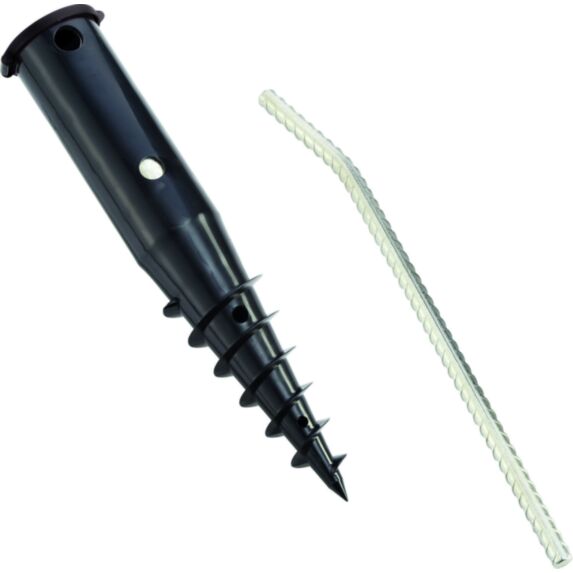 Douille Fixation Séchoir Parapluie Métal Barre à Visser pour Mâts ∅50mm avec Couvercle - LEIFHEIT