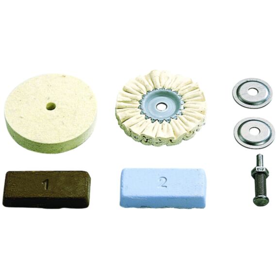Kit de polissage loisirs 5pcs pour métaux 85mm blanc brun - WOLFCRAFT