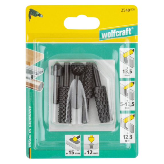 Kit râpes et fraise - WOLFCRAFT