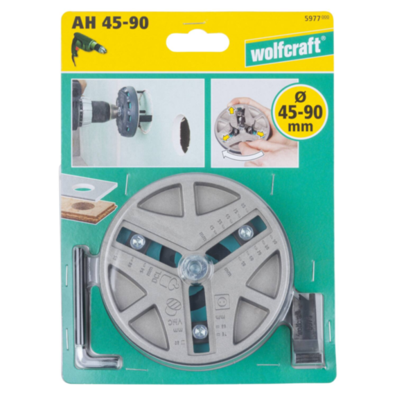 Scie cloche réglable Ø45–90mm - WOLFCRAFT