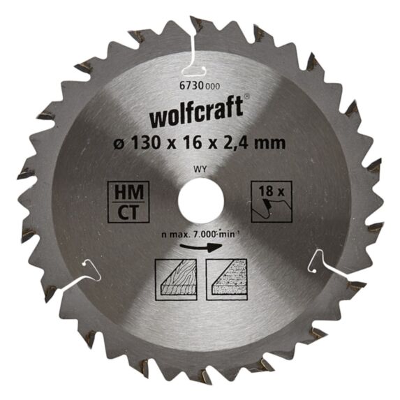Lame de scie circulaire série brune ct ø 130 mm alésage ø 16 mm 18 dents alternées 
