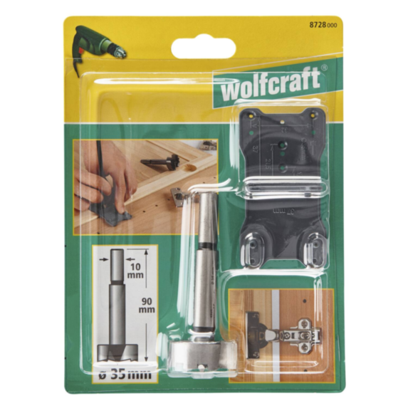 Fraise d'encastrement ø35 + guide de pose - WOLFCRAFT