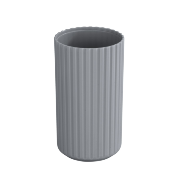 Gobelet brosse à dents Minas plastique gris - ALLSTAR