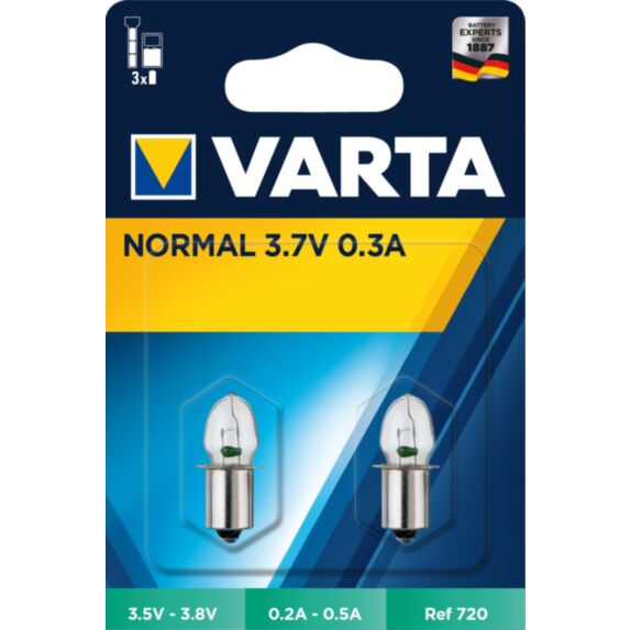 Varta 720 Ampoules 3.7V 0.3A Lisse Blister2 VARTA