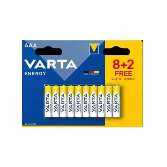 Lot de 8 piles LR03 Energy AAA + 2 gratuites - VARTA